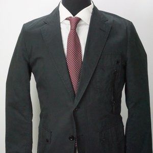 Hugo Boss Buky-W Cotton Dark Blue Zippered Travel Blazer Sport Coat Sz 38R
